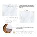 Front and back of white script thank you cards with fabric print showing A2 dimensions and matte cardstock details.
