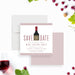 wine tasting save the date card with wine bottle design for a winery birthday party or adult vineyard celebration-front-back