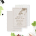 Aged to perfection invitation featuring a grapevine illustration, ideal for milestone birthdays or wine-themed celebrations.-front-back