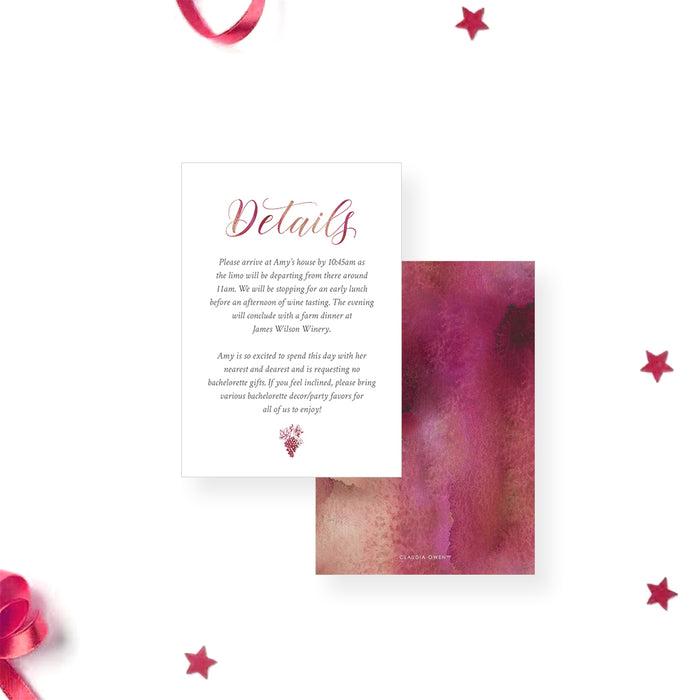 Wine Bachelorette Party Invitation Elegant Winery Celebration