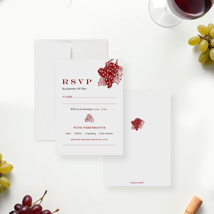 Elegant Wine Themed Anniversary Invitation Vineyard Party Card