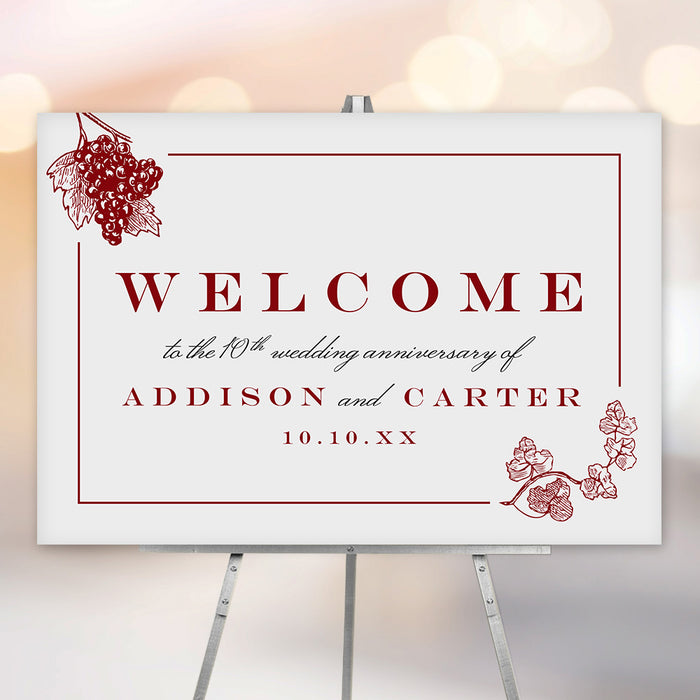 Elegant Wine Themed Anniversary Invitation Vineyard Party Card