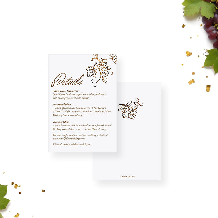 Elegant Vineyard Wedding Invitation Wine Theme Design