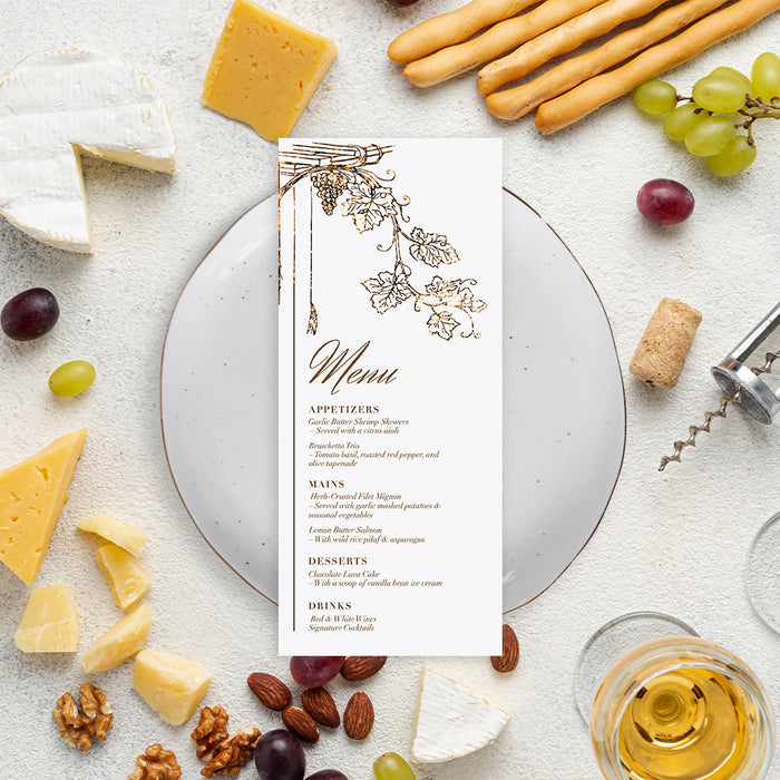 Elegant Vineyard Wedding Invitation Wine Theme Design