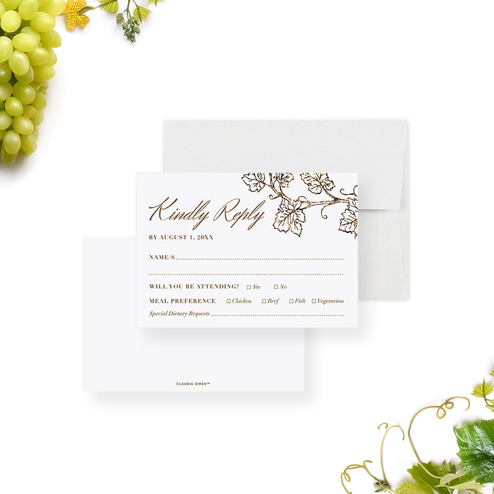 Elegant Vineyard Wedding Invitation Wine Theme Design