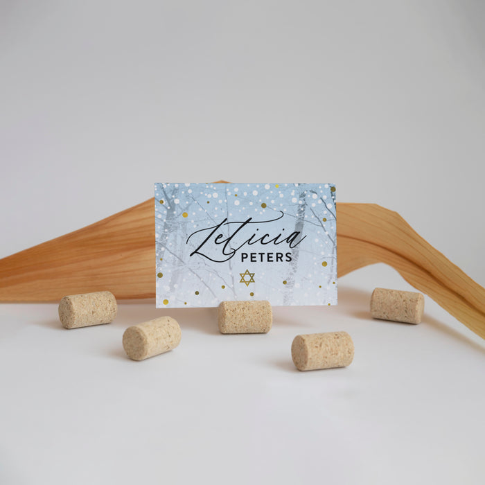 Winter Bar Mitzvah Invitation Snowy Forest Theme Card