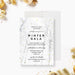 Winter gala invitation featuring a snowy forest background and gold snow accents, customizable for holiday parties and formal winter events.-front