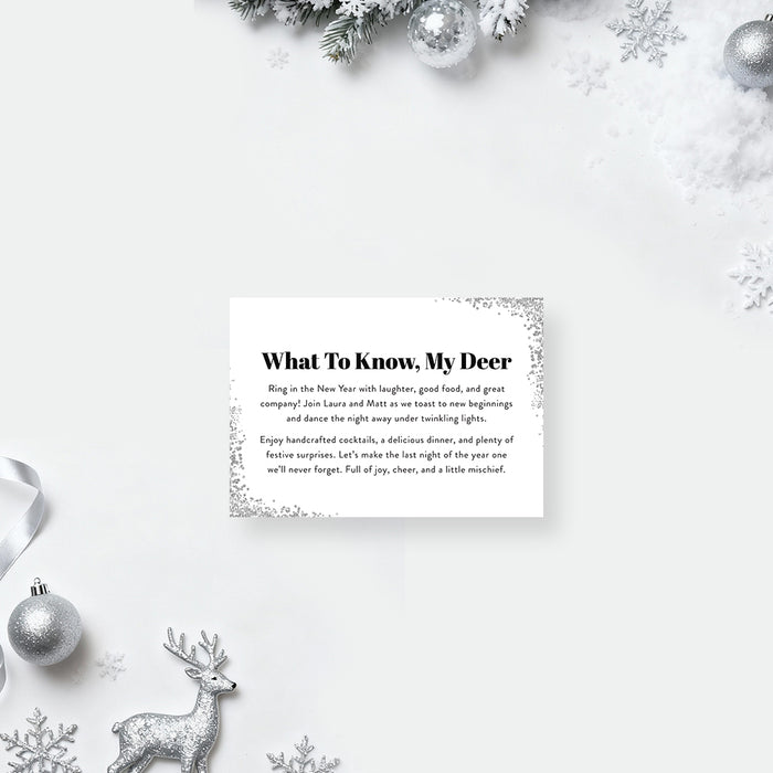 Winter Deer Holiday Party Invitation New Years Eve Invite