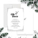 Oh Deer New Year’s Eve party invitation with silver deer illustration and festive winter design-front-back