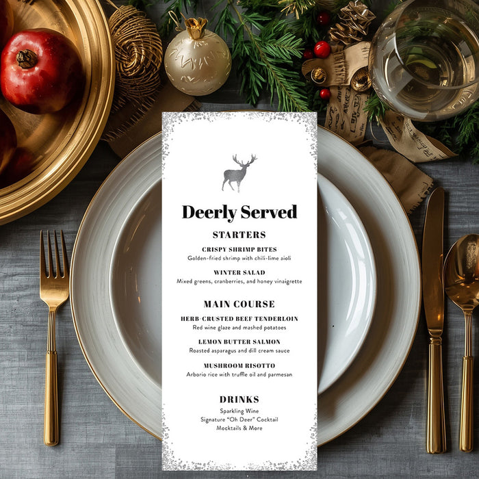 Winter Deer Holiday Party Invitation New Years Eve Invite