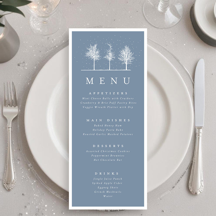 Winter Holiday Party Invitation Snowy Tree Christmas Party Invitation