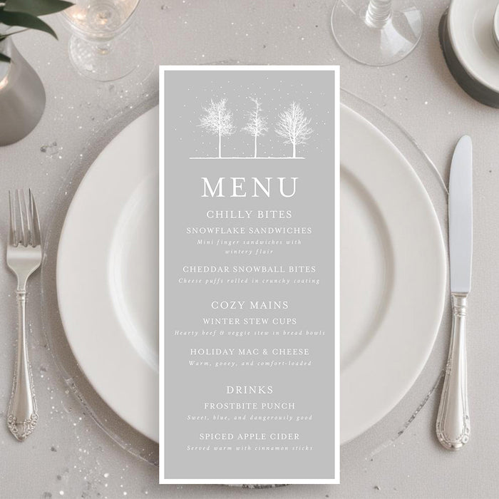 Winter Wonderland Party Invitation Snowy Tree Holiday Event