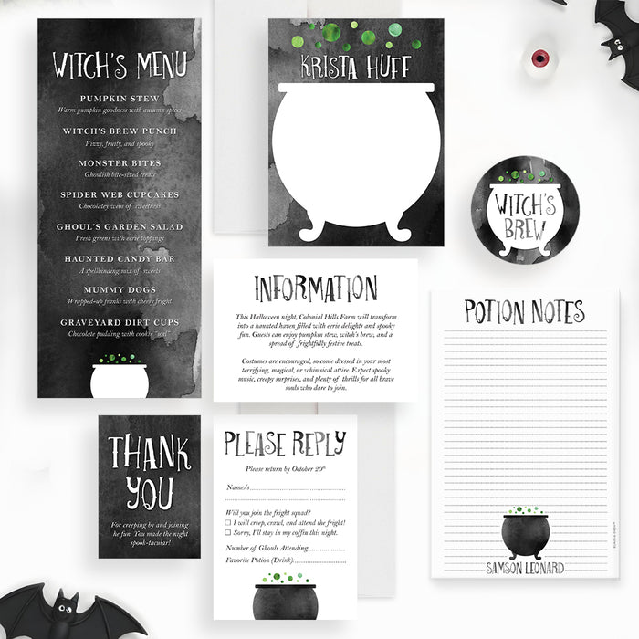 Witch’s Brew Halloween Party Invitation Spooky Event Card