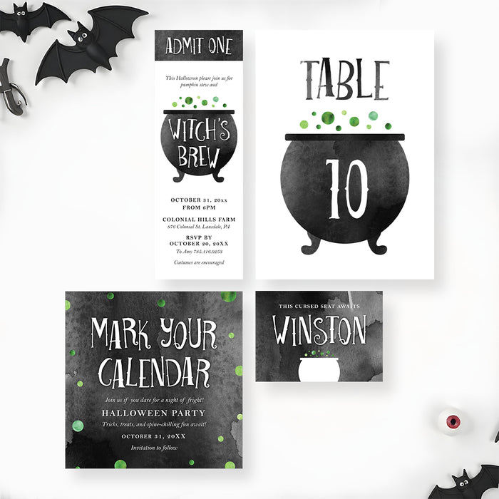 Witch’s Brew Halloween Party Invitation Spooky Event Card