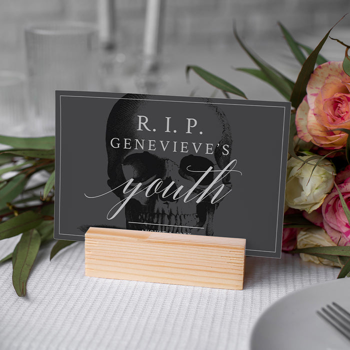 Funeral for My Youth Table Sign Editable Template, RIP 20s Funeral Theme Birthday Table Signs, Custom Table Sign Digital Download, Death To Your 20s Party Table Sign 6x4 Inches