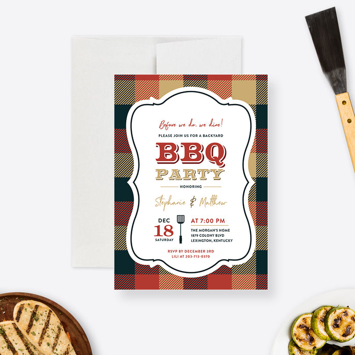 Barbecue Party Invitation, Backyard BBQ Birthday Party Invitation for Adults, Cookout Party Invites, Personalized Grill and Chill Summer Birthday Invites, We Do BBQ