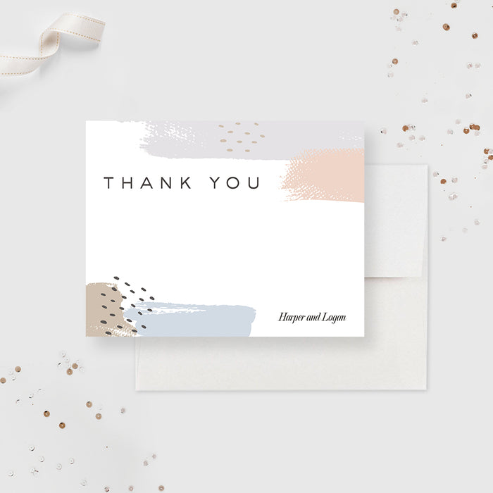 Abstract Wedding Thank You Cards, Modern Art Bridal Shower Thank You Notes, Custom Business Thank You Note Cards, Artistic Thank You Cards