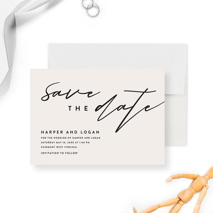 Simple and Elegant Wedding Save the Date Cards, Minimalist Birthday Save the Dates, Modern Save the Date, Personalized Typography Save Our Date Cards