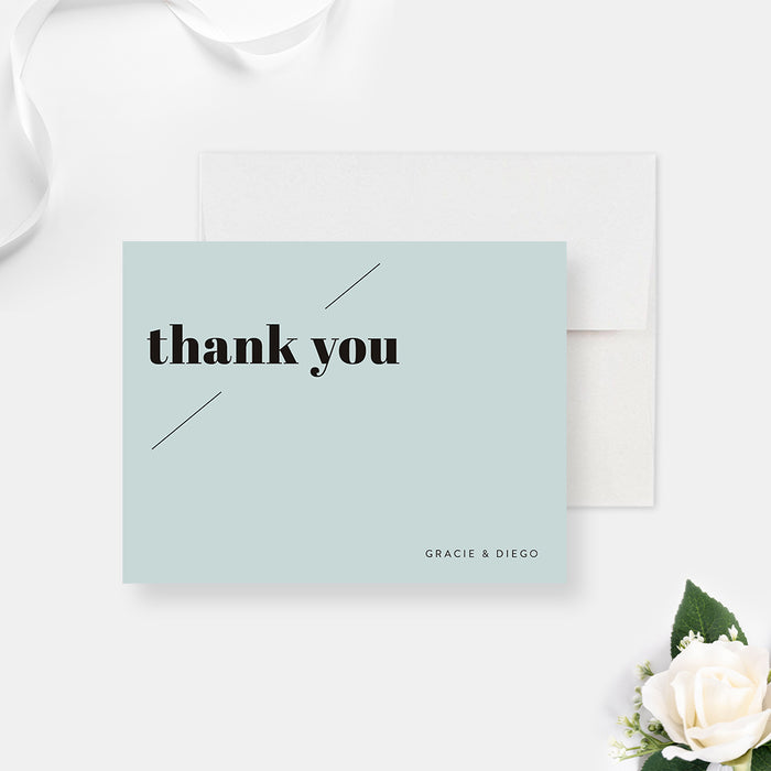 Modern Wedding Thank You Cards, Minimalist Thank You Notes, Anniversary Party Thank You Note, Custom Simple Thank You Note Card