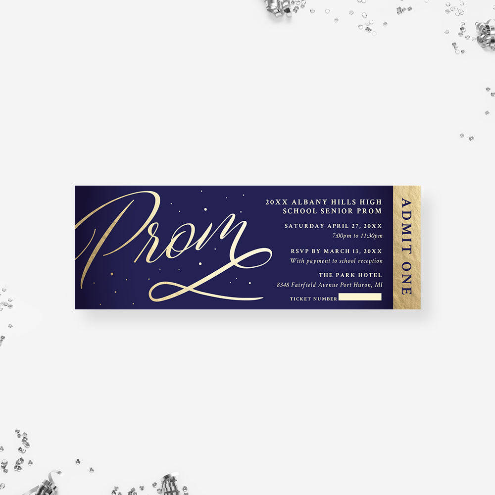 prom ticket designs