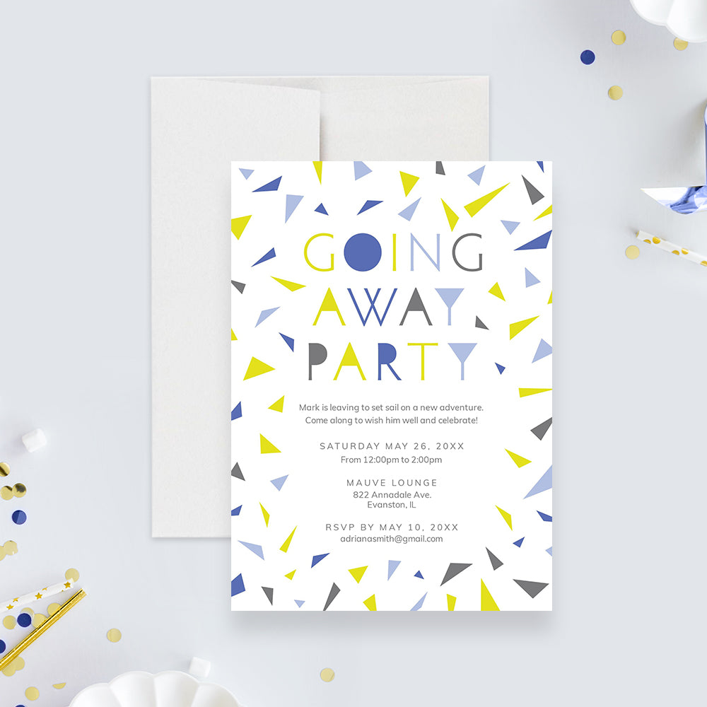 Going Away Party Invitation Template, Colorful Farewell Party Editable