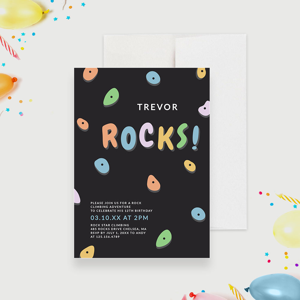 Rock Climbing Invitation Template, Indoor Climbing Wall Party Invite, — Claudia Owen rock-climbing-invitation-template-indoor-climbing-wall-party-invite-claudia-owen