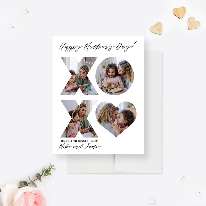 Mother’s Day Card with Photo, Happy Father’s Day Photo Card, Valentine’s Day Photo Gifts, Birthday Present for Moms and Dads, Personalized Photo Collage Note Cards