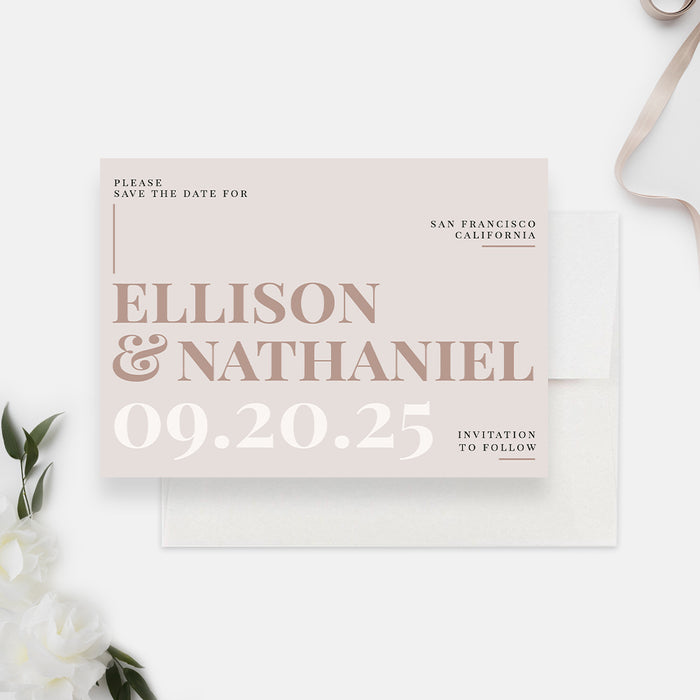 Personalized Wedding Save the Dates, Trendy Save the Date, Minimalist Birthday Save the Date Card, Modern Typography Save the Dates, Custom Grey Save Our Date Cards