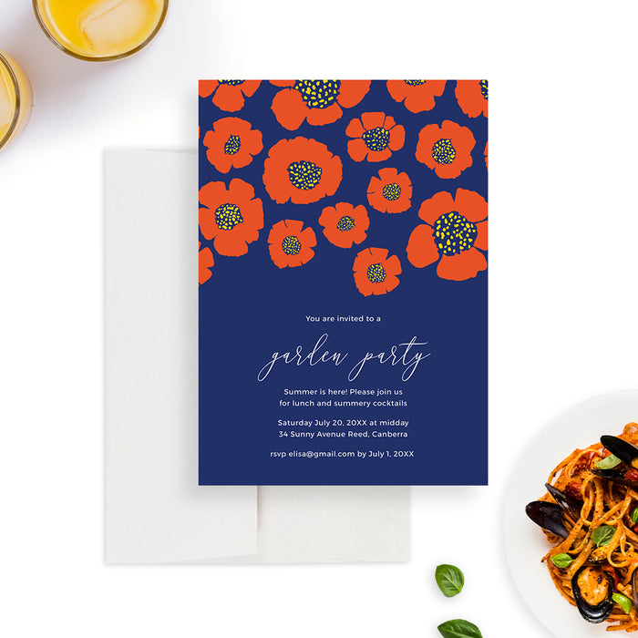 Floral Spring Garden Party Invitation Template, Flower Summer Baby Shower Invites, Brunch Invitation Digital Download, Ladies Tea Party Invitation, Picnic Party Invites