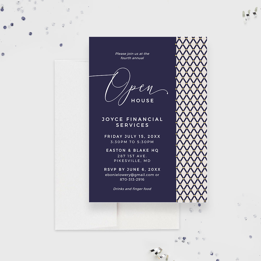 Elegant Annual Open House Invitation Template, Retirement Party Invite — Claudia Owen elegant-annual-open-house-invitation-template-retirement-party-invite-claudia-owen