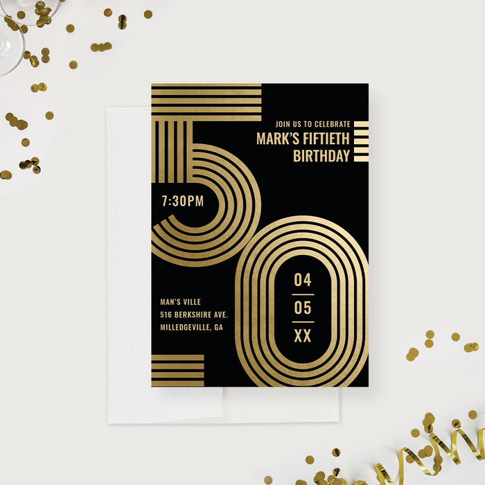 Birthday Party Invitations for Him and Her, 40th 50th 60th 70th 80th Elegant Birthday Invites for Men and Women, Personalized Birthday Invitation Cards for Adults