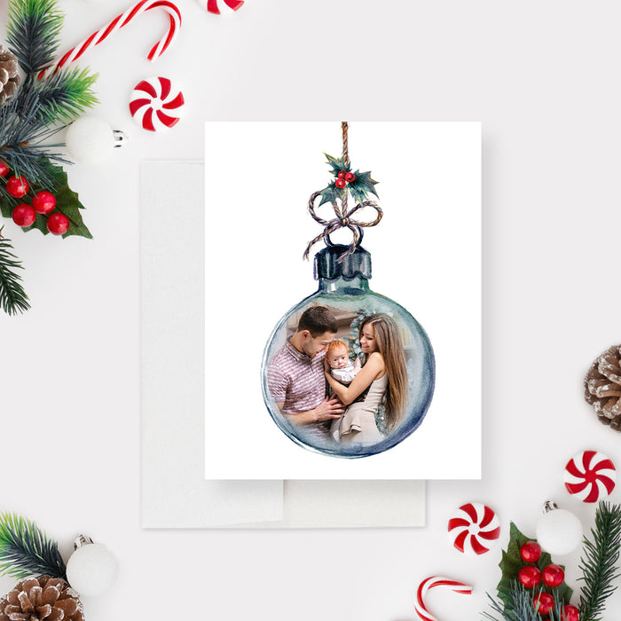 Unique Holiday Photo Cards, Christmas Ornament Photo Card, Family Photo Holiday Greeting Cards, Christmas Cards with Family Photo, Creative Christmas Photo Cards,