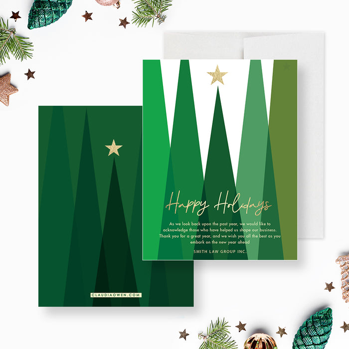 Christmas Tree Holiday Card, Creative Corporate Christmas Cards, Unique Company Holiday Cards, Personalized Business Christmas Cards, Happy Holidays Card