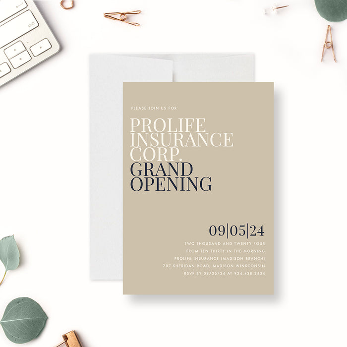 Modern Minimalist Grand Opening Invitations, Business Launch Party Invitation, Office Opening Event, Shop Opening Invite Card, Opening Ceremony Invitation Card