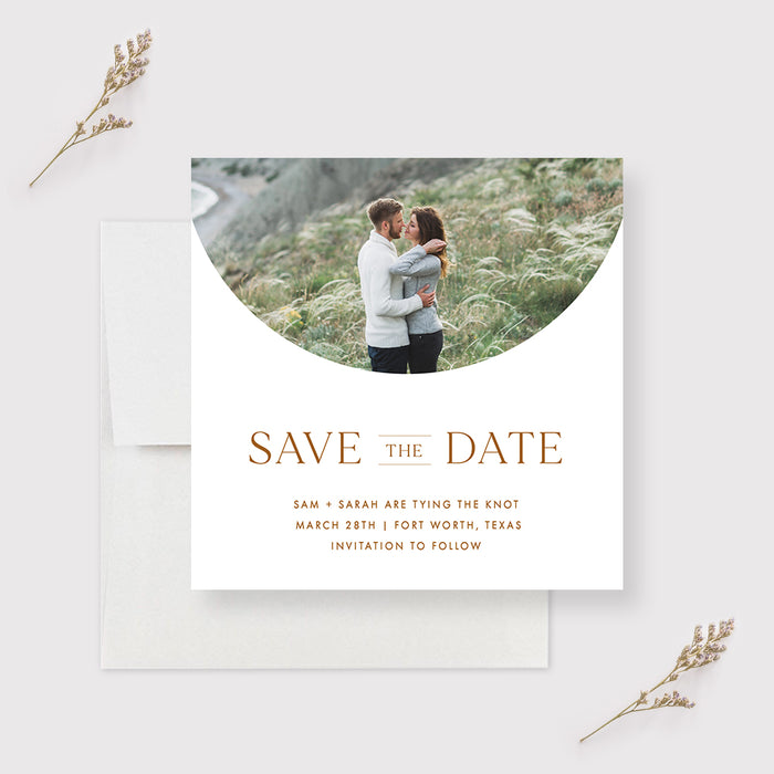Modern Unique Wedding Save the Date with Photo, Arch Save the Date Photo Cards, Minimalist Save the Dates with Picture, Personalized Save Our Date Cards