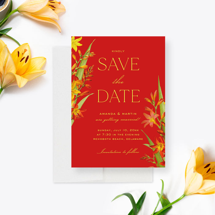 Floral Wedding Save the Date Cards, Botanical Garden Birthday Save the Date, Save Our Dates with Flowers, Personalized Summer Save the Date Card