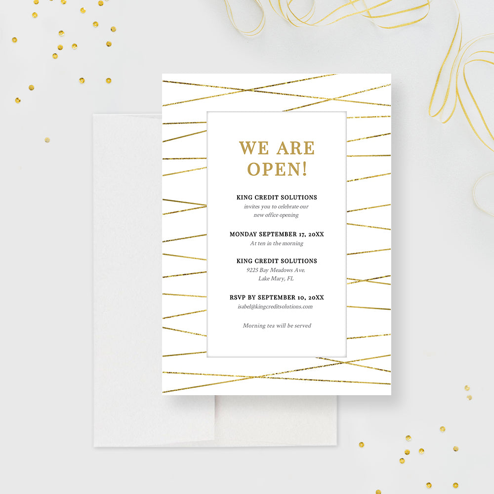 Grand Opening Invitation Editable Template, We are Open Launch Party,