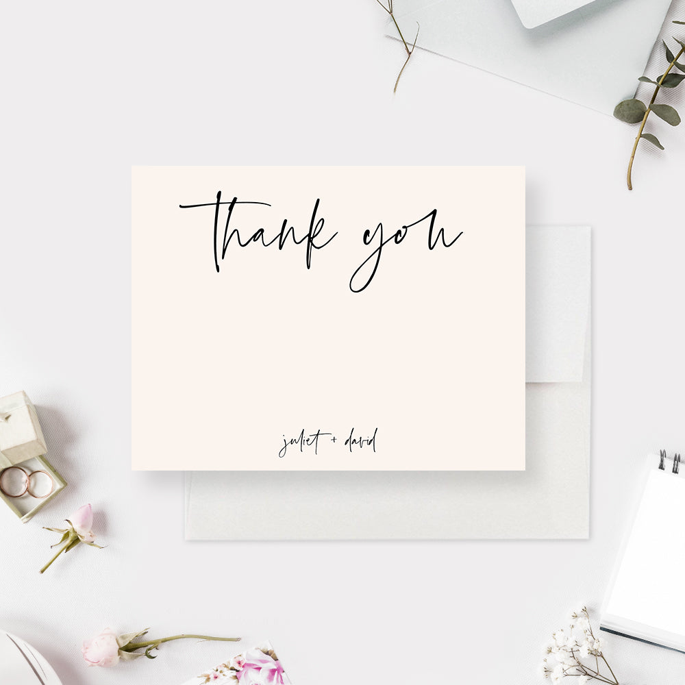 Thank You Card In Cursive Cursive Thank You Card