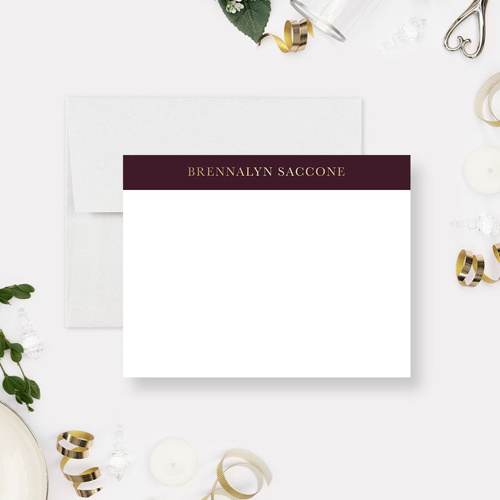 Elegant Modern Wedding Thank You Card with Gold Typography, Burgundy Thank You Notes, Maroon Anniversary Party Thank You Note Cards, Professional Thank You Cards