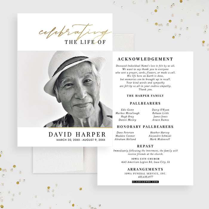 celebration-of-life-invitations-with-photo-memorial-service-card-with-claudia-owen for Free Printable Celebration Of Life Invitations Celebration of Life Invitations with Photo, Memorial Service Card with — Claudia Owen for Free Printable Celebration Of Life Invitations