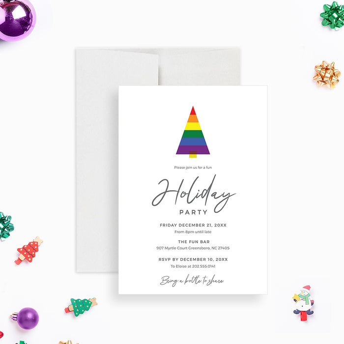 Modern Holiday Party Invitation Instant Download, Christmas Tree Kids Christmas Party Invites, Personalized Dinner and Drinks Holiday Party Invitation, Family Holiday Cards