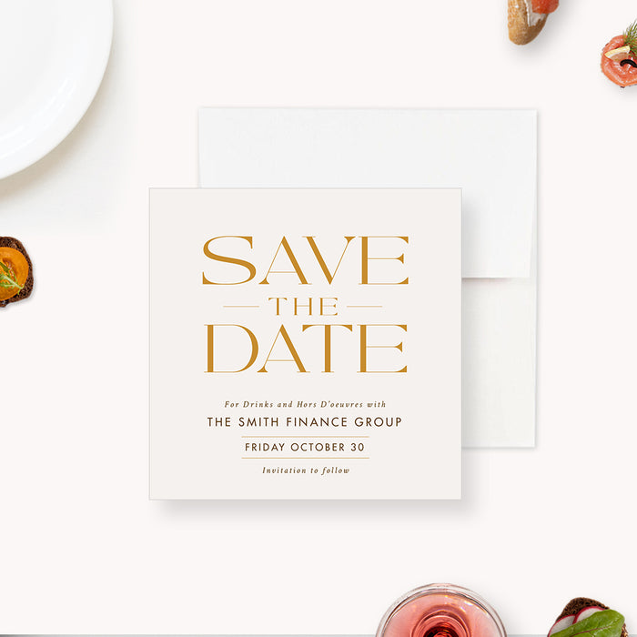 Drinks and Hors d'oeuvres Save the Date Card, Modern Cocktail Party Save the Dates