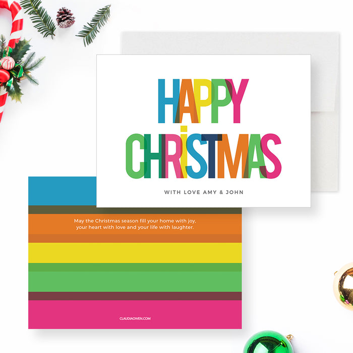 Happy Christmas Card Template with Colorful Design, Personalized Chris — Claudia Owen happy-christmas-card-template-with-colorful-design-personalized-chris-claudia-owen