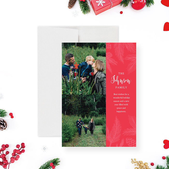 Personalized Christmas Card with Photo, Printable Photo Christmas Card, Christmas Card with Pictures, Modern Digital Family Holiday Card, Christmas Card Template