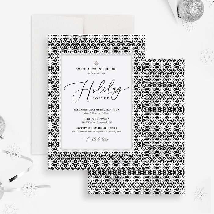 Holiday Soiree Invitation Template, Personalized Christmas Invitation Digital Download, Formal Corporate Holiday Party Invites, Business Holiday Celebration, Editable Christmas Evite