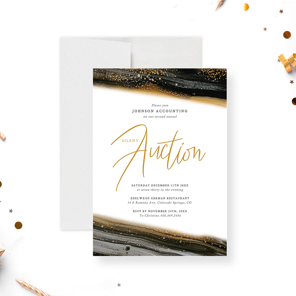 Silent Auction Invitation Template, Client Appreciation Dinner Digital