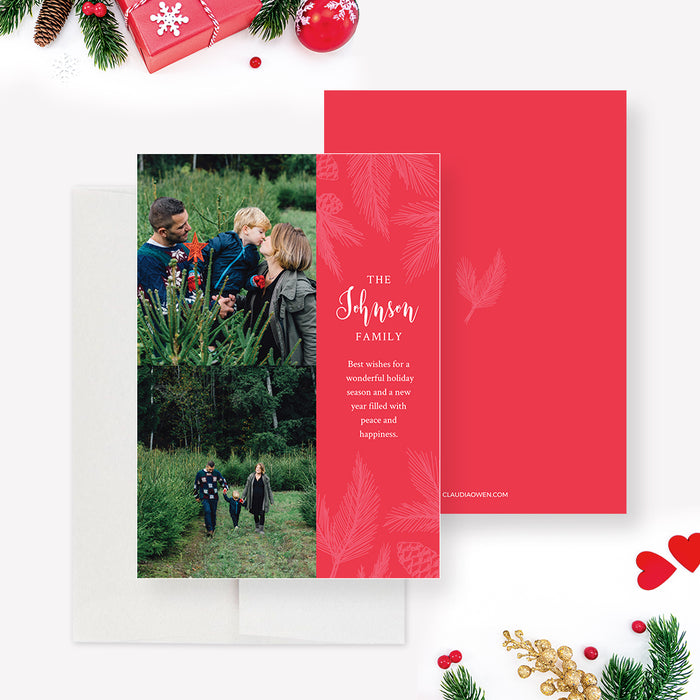 Personalized Christmas Card with Photo, Printable Photo Christmas Card, Christmas Card with Pictures, Modern Digital Family Holiday Card, Christmas Card Template
