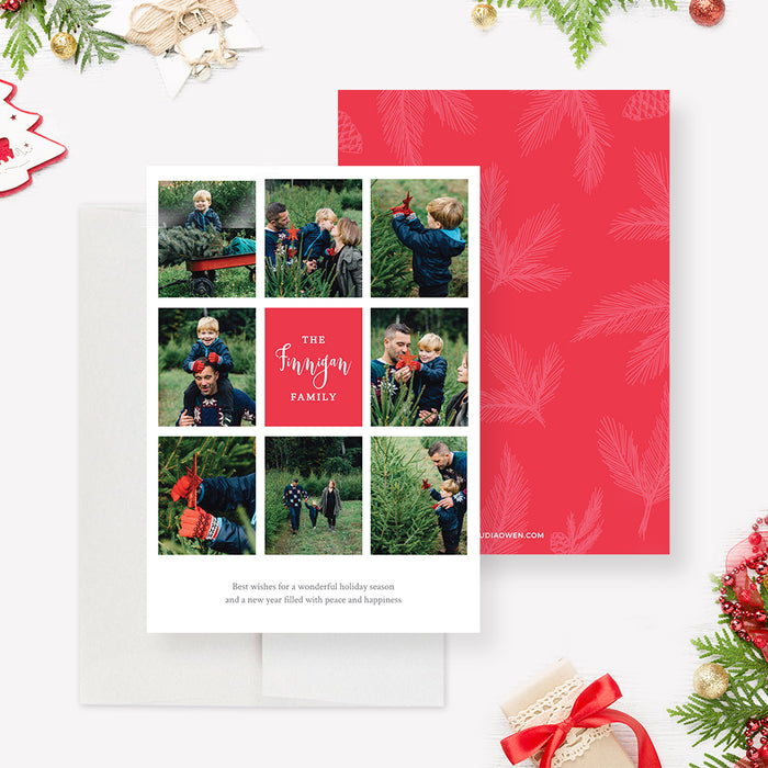 Personalized Family Christmas Card with Photo Template, Happy Holidays Printable Greetings Card Digital Download, Christmas Cards with Pictures, Merry Christmas