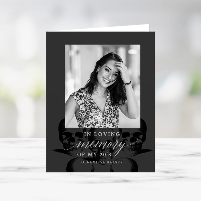 In loving Memory of my 20s Card with Photo Template, Death to my 20s Memory Card Digital Download, RIP 20s 30s 40s Photo Birthday Card, 30th Birthday Greeting Digital Card