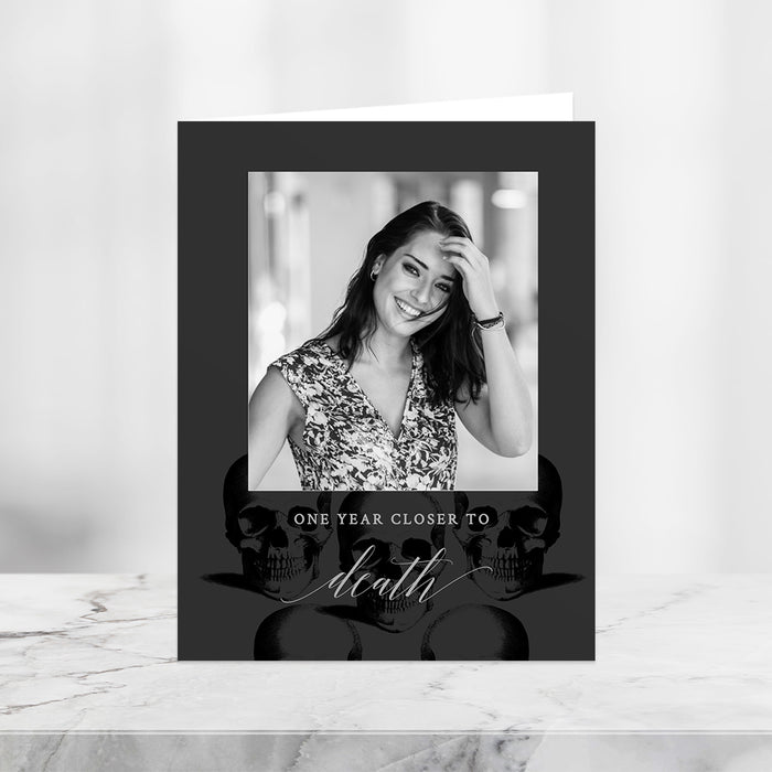 One Year Closer to Death Birthday Greeting Card with Photo Template, 30th 40th 50th 60th Funny Birthday Greeting Digital Card, Funeral For My 20s Greeting Card Instant Download